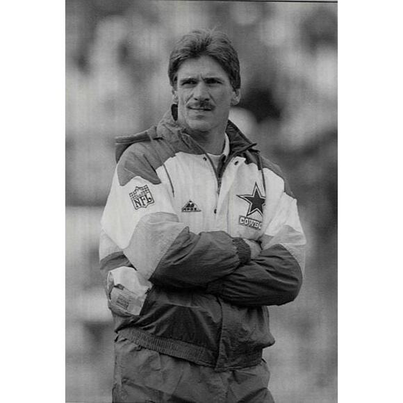 Dallas Cowboys 1993 APEX puffer Wave jacket zip M blue silver NFL Pro Line vtg - Picture 10 of 10